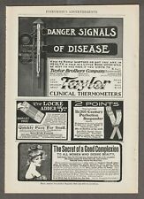 1902 TAYOR Bros. Clinical THERMOMETER Magaz AD~Dr. ARCÊNICO CAMBELL'S Safe comprar usado  Enviando para Brazil