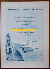 Regia Marina - Diploma per Croce al Merito di Guerra (Spagna - OMS) comprar usado  Enviando para Brazil