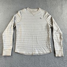 Usado, Camiseta masculina Abercrombie & Fitch XL bege listrada muscular pulôver manga longa comprar usado  Enviando para Brazil