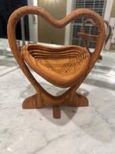 Wooden heart basket for sale  Kent