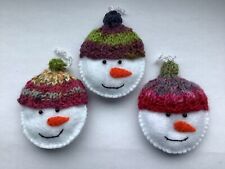 Handmade felt snowmen for sale  ALFRETON