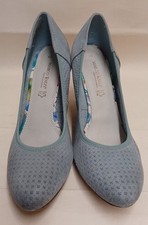 shoes aqua heel blue wedges for sale  HAWICK