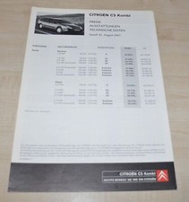 Używany, 2001 Citroen C5 Kombi Cennik Brochure Prospekt Prospekt DE Edition na sprzedaż  PL