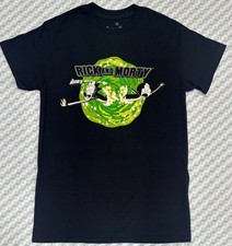 Rick and Morty Portal T-shirt Czarny Zielony Dorosły Pływanie Męski, używany na sprzedaż  Wysyłka do Poland