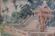 Aquarelle pagode pilier d'occasion  Castres