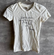 Camiseta Abercrombie Original Vintage Mistura de Algodão Branca Caligrafia Tamanho XS, usado comprar usado  Enviando para Brazil