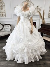 Vestido de Noiva Mary's Import Bridals Vintage Anos 80 Branco Organza Frisado Marmelo 6 comprar usado  Enviando para Brazil