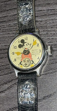 Relógio Mickey Mouse Ingersoll 1935 com pulseira de couro original - Disney década de 1930 comprar usado  Enviando para Brazil