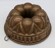 Usado, Molde de bolo alemão antigo de cobre forrado de estanho assadeira ornamentada comprar usado Usado, Molde de bolo alemão antigo de cobre forrado de estanho assadeira ornamentada comprar usado  Enviando para Brazil