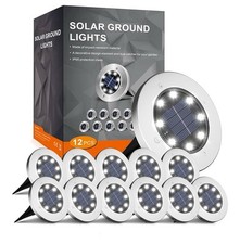 PACK de 12 luces solares en el suelo al aire libre lámpara enterrada disco LED césped camino jardín segunda mano  Embacar hacia Mexico