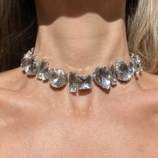 Colar Gargantilha de Cristal Strass Geometria Colares de Formatura de Casamento Feminino comprar usado  Enviando para Brazil