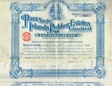 BRASIL PARA ILHAS MARAJO PROPRIEDADES DE BORRACHA certificado de estoque/vínculo 10 SH comprar usado  Enviando para Brazil