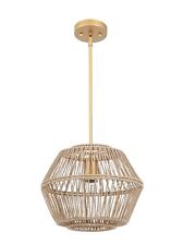 Luminária pendente de vime feita à mão - Design de tecido de abacá natural comprar usado  Enviando para Brazil