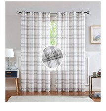 Pares de painéis de cortina de janela cinza branco 95 polegadas de comprimento para sala de estar  comprar usado  Enviando para Brazil