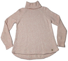 Suéter feminino Michael Kors mistura de cabelo alpaca grande rosa branco gola tartaruga comprar usado  Enviando para Brazil