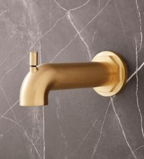 Signature Hardware - Bico de banheira Greyfield 7-1/8" com desviador - Ouro escovado - Novo na caixa comprar usado  Enviando para Brazil
