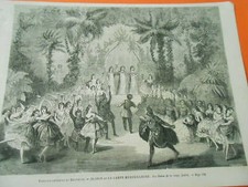 Gravure 1863 théatre d'occasion  La Verpillière