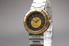 Relógio feminino "quase perfeito" Omega Seamaster dinâmico data preta e dourada quartzo JAPÃO, usado comprar usado  Enviando para Brazil