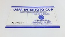 used ticket FC KOPER - NK ZAGREB 22.06.2003 na sprzedaż  PL