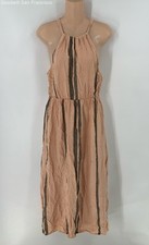 Vestido Maxi Feminino Clássico Tecido e Pedra Rosa Preto Sem Mangas Decote Halter Tamanho M comprar usado  Enviando para Brazil