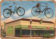 Placa de metal - Cartão postal da Califórnia - John's Bicycle Shop, fundada em 1909 comprar usado  Enviando para Brazil