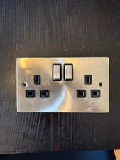 brushed steel electrical sockets for sale  CHELTENHAM