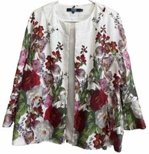 Cardigã Eva Franco Anthropologie Blazer Linho Rosa Tamanho M Floral Aberto comprar usado  Enviando para Brazil