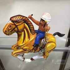 Litho mecânico vintage de lata de corda indiano a cavalo com caixa - Feito na Coreia funciona, usado comprar usado  Enviando para Brazil