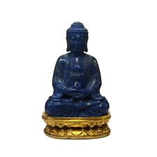 Estátua de Buda de meditação esculpida em pedra preciosa azul oriental ws2553 comprar usado  Enviando para Brazil