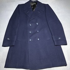Sobretudo masculino vintage Carson Pirie Scott lã marinha peito duplo tamanho 44R comprar usado  Enviando para Brazil