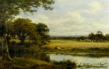 Usado, Pintura a óleo Benjamin-Williams-Líder-Surrey-Cornfields paisagem e arte popular comprar usado  Enviando para Brazil