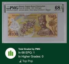 [SOLO TOP POP] Brunei 100 Ringgit 2013 P29 PMG 68 GEMA SOBERBA UNC EPQ O MELHOR comprar usado  Enviando para Brazil