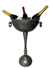 Balde refrigerador de vinho antigo cinza champanhe piso aparência angustiada comprar usado  Enviando para Brazil