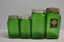 Recipientes de vidro verde vintage Hoosier & Owens frascos vasilha para armazenamento de alimentos comprar usado  Enviando para Brazil