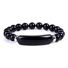 Bracelet perles obsidienne d'occasion  Bordeaux-