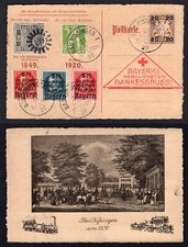 Cartão postal de agradecimento da Cruz Vermelha da Baviera da Alemanha 1920. Alívio de guerra. Multi Franking, usado comprar usado  Enviando para Brazil