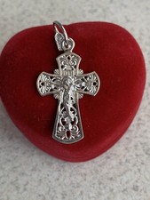 Pingente cruz de prata esterlina 925 crucifixo Jesus Cristo, peso 2,59 gramas. comprar usado  Enviando para Brazil