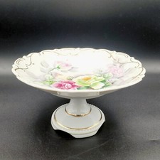 Suporte para prato de sobremesa bolo porcelana vintage Arnart pintado à mão rosas e acabamento dourado comprar usado  Enviando para Brazil