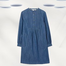 Vestido jeans feminino Ex Fat Face detalhe ponto manga quarto azul comprar usado  Enviando para Brazil