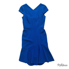 Vestido de grife Roland Mouret azul esculpido Flounce tamanho 8 comprar usado  Enviando para Brazil
