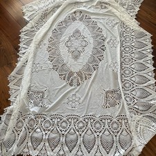 Usado, Toalha de mesa de renda retangular para festa em casa tampa de mesa de jantar branca 70 x 52,5 comprar usado  Enviando para Brazil