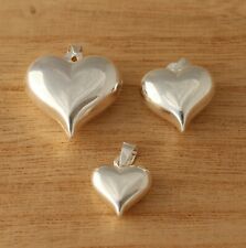 Colgante de corazón de plata esterlina 925 liso inflado dije amor joyas regalo en caja segunda mano  Embacar hacia Argentina