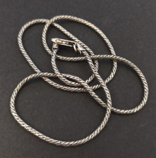 Colar de corrente de corda de prata esterlina Itália 925 espessura 2mm pátina masculino feminino vintage comprar usado  Enviando para Brazil
