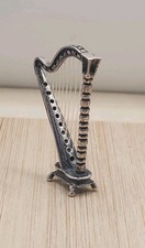 Estátua artística vintage miniatura música harpa italiana prata maciça assinada comprar usado  Enviando para Brazil