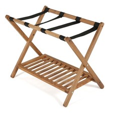 Portaequipajes plegable de madera oscura para almacenamiento y estante de hotel 18x30 segunda mano  Embacar hacia Mexico