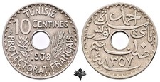 Tunisia centesimi 1938 usato  Cremona