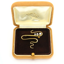 Broche Gilian Packard London diamante ouro 18 quilates com marca registrada ouro amarelo presente, usado comprar usado  Enviando para Brazil