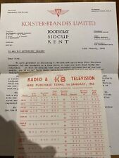Kolster brandes letter for sale  STEVENAGE