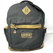 Mochila vintage Eastport cinza acabamento em camurça bolsos com zíper, usado comprar usado  Enviando para Brazil