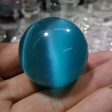 Quente! Raro Quartzo Natural Azul Olho de Gato Cristal Bola de Cura Suporte 40mm comprar usado  Enviando para Brazil